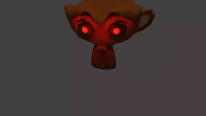 Scary-monkey-head deer with eyes Low-poly 3D model