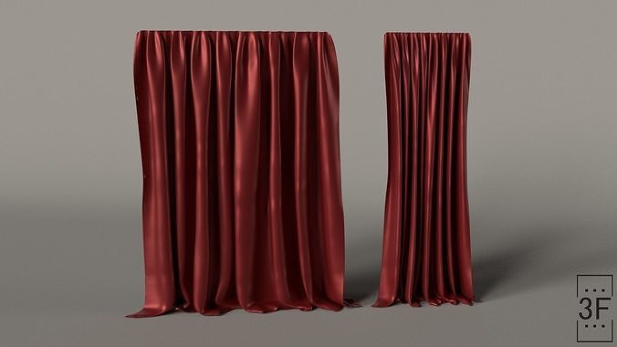 Curtain 3D Asset Low-poly 3D model
