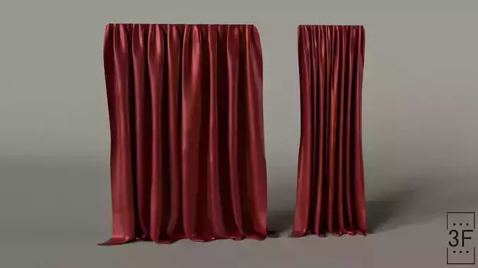 Curtain 3D Asset Low-poly 3D model