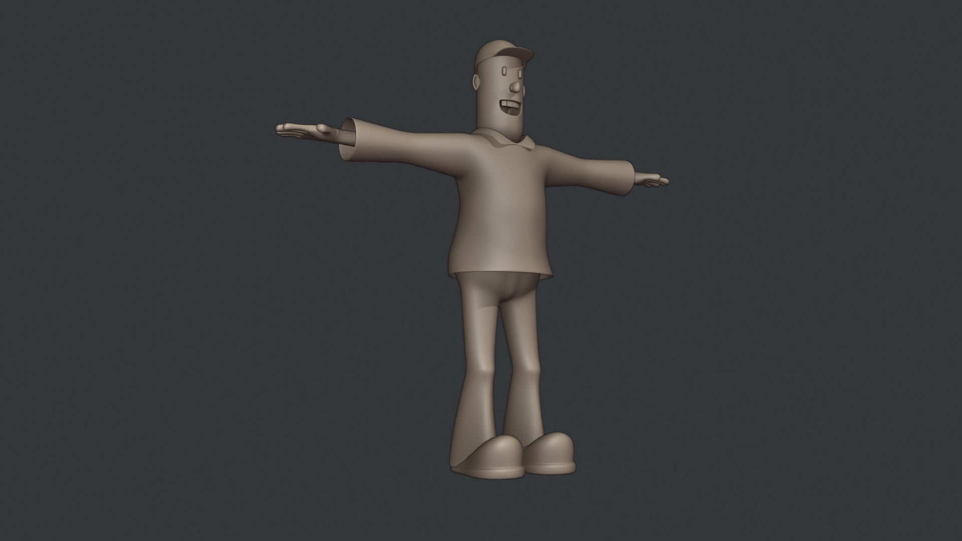 Simple Cartoon Character Low-poly 3D model_2