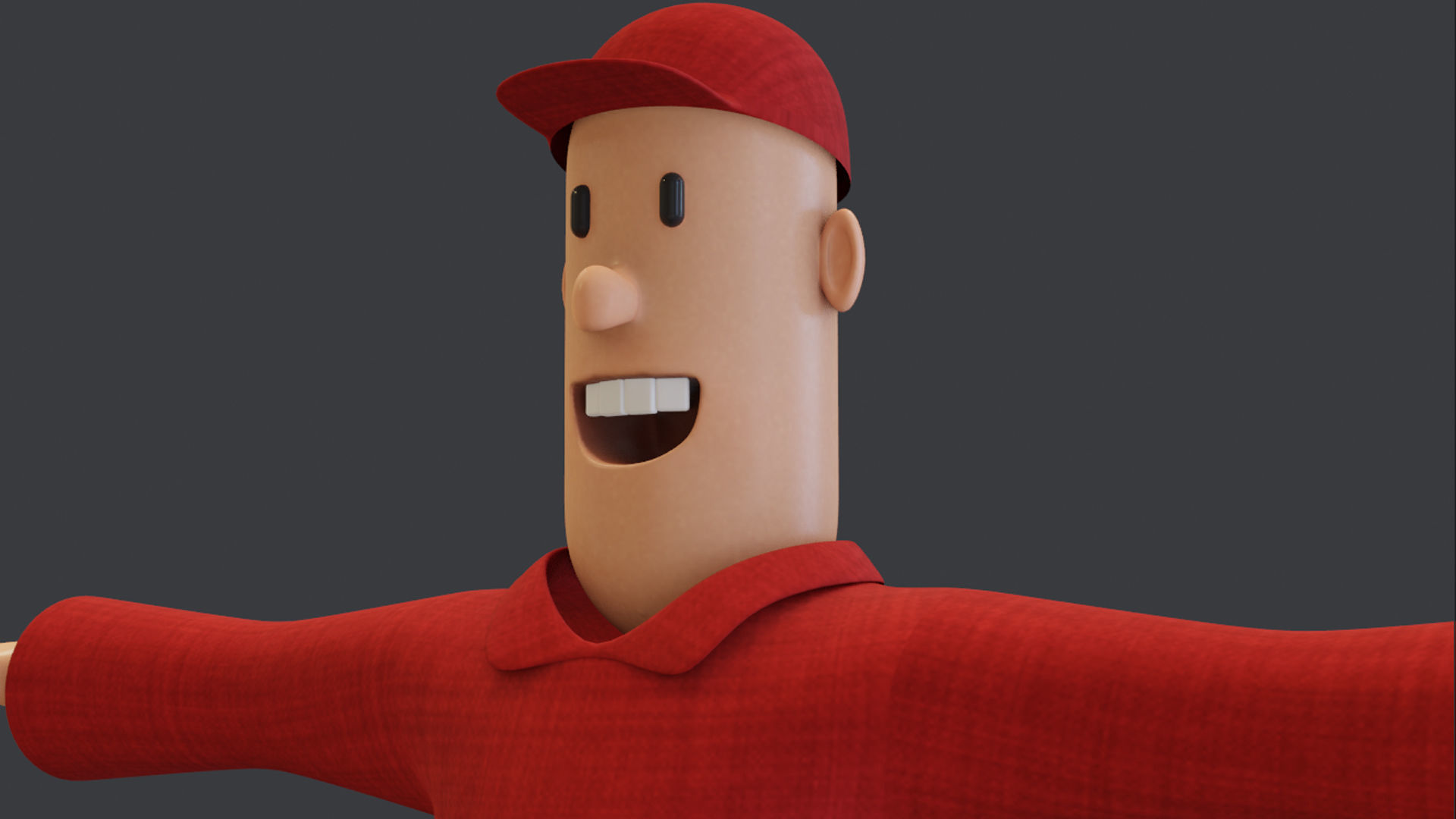 Simple Cartoon Character Low-poly 3D model_1
