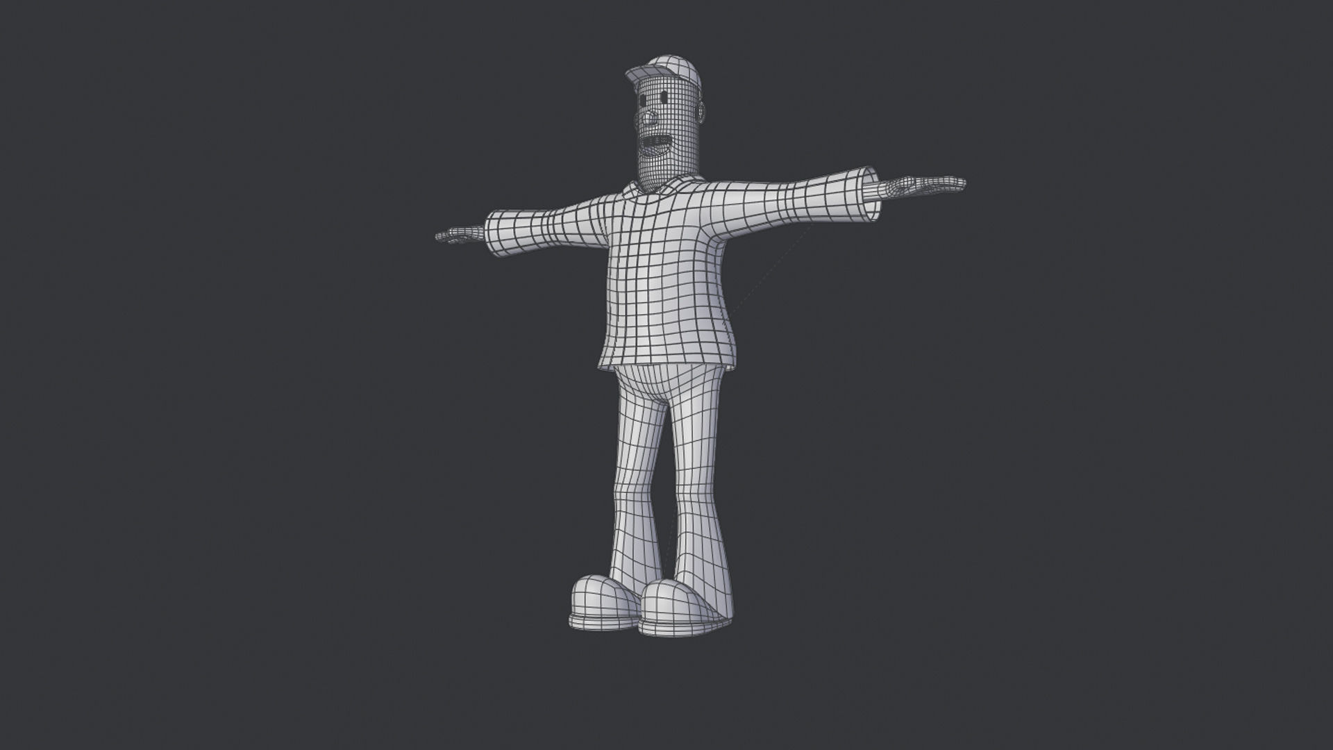 Simple Cartoon Character Low-poly 3D model_3