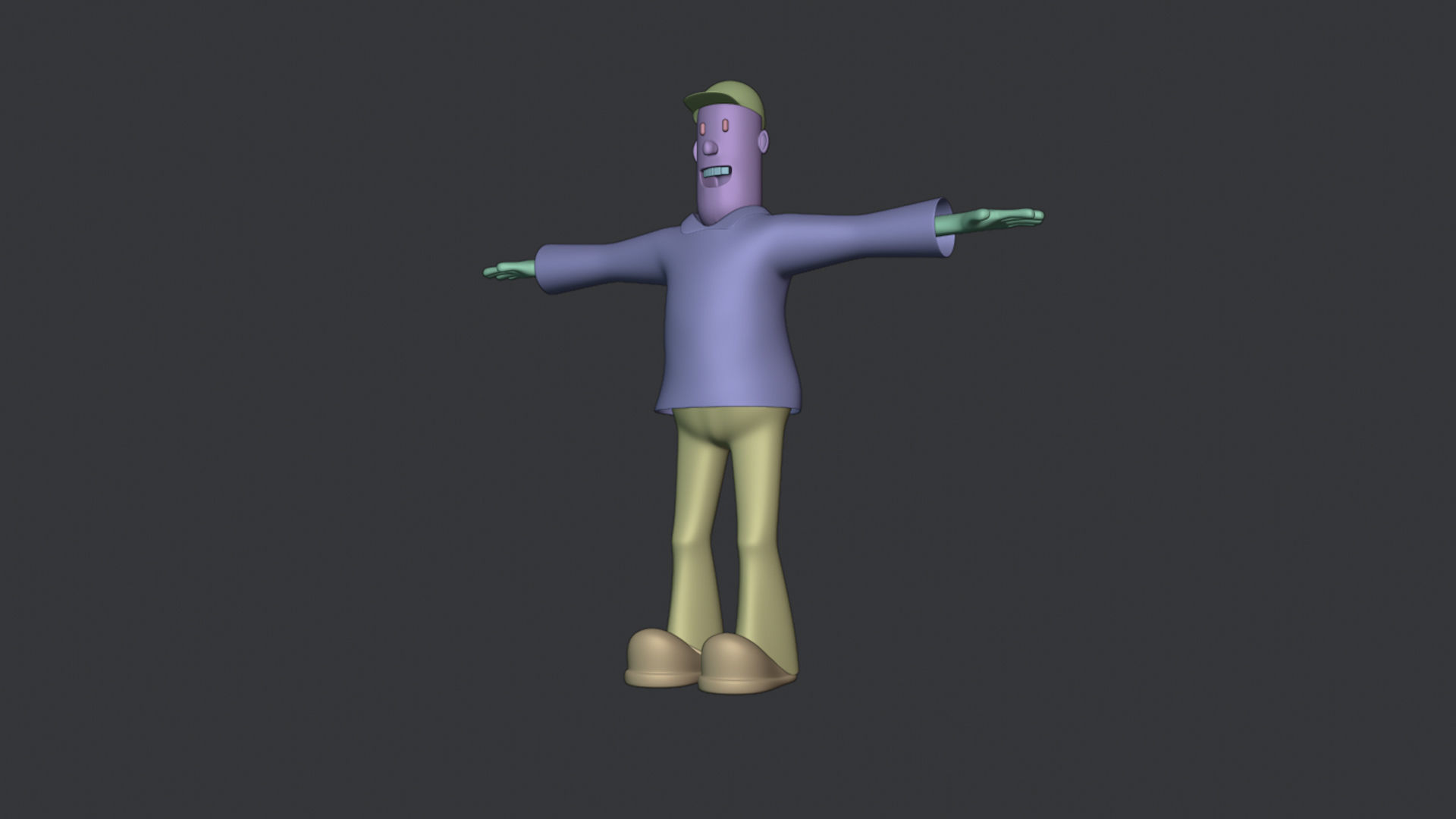 Simple Cartoon Character Low-poly 3D model_7