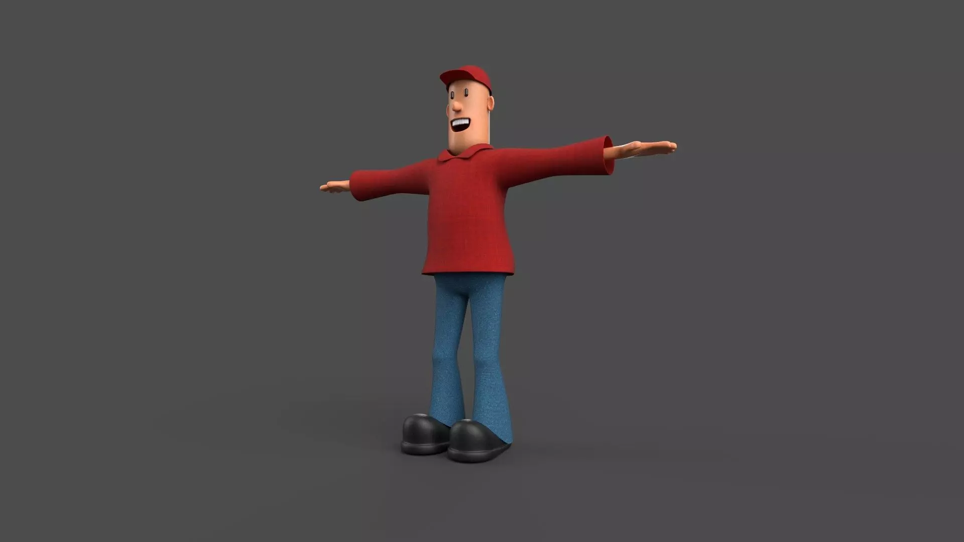 Simple Cartoon Character Low-poly 3D model_0