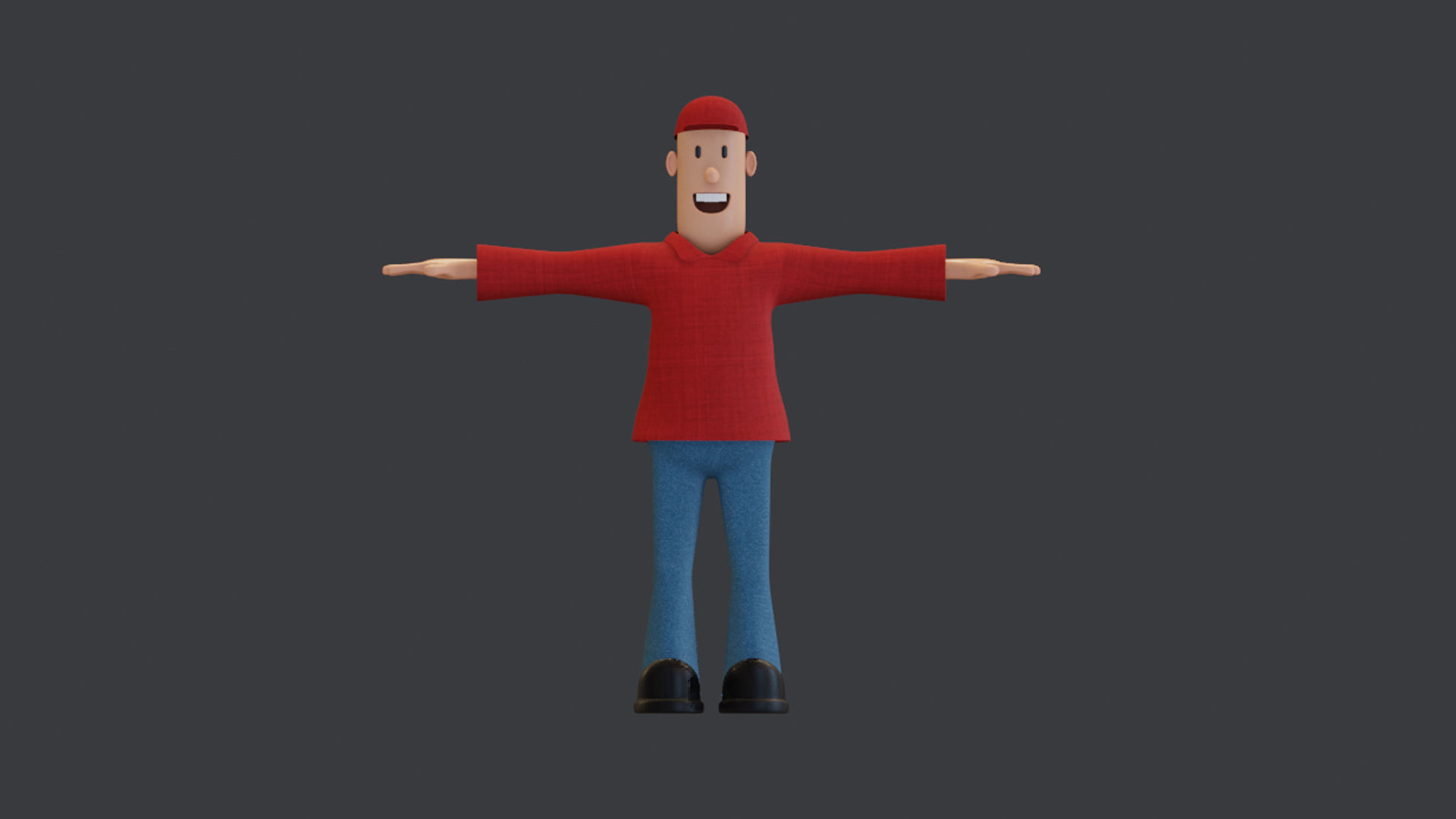 Simple Cartoon Character Low-poly 3D model_5