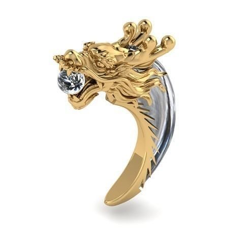 Dragon gold head ring 3D print model