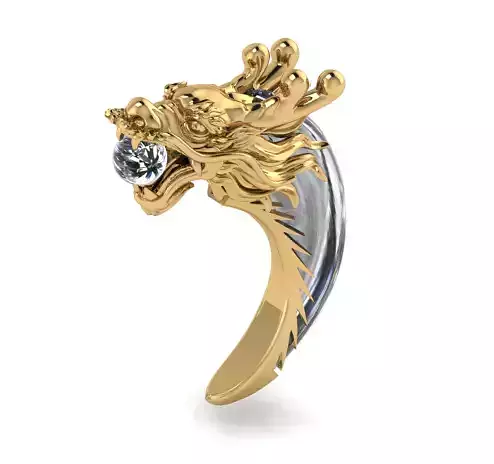 Dragon gold head ring