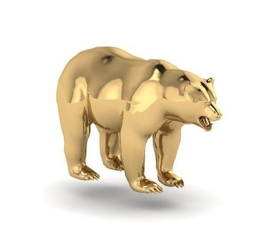 bear 3d gold pendant Free 3D print model