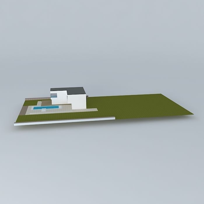 Modern house Free 3D model_2