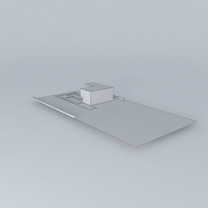 Modern house Free 3D model_4