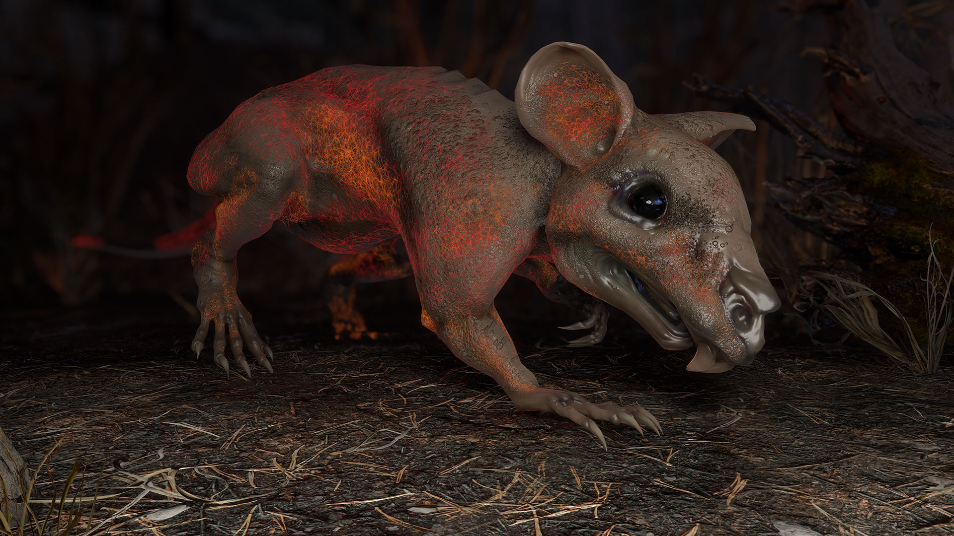 Fanged Mutant Rat Low-poly 3D model_12