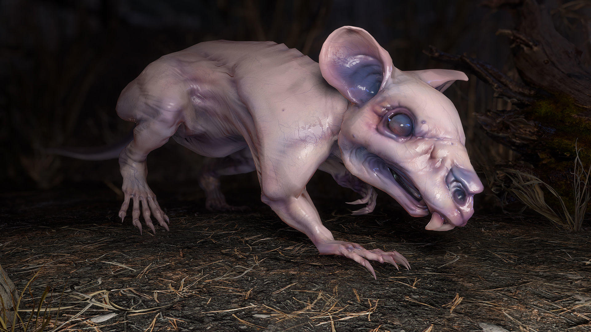 Fanged Mutant Rat Low-poly 3D model_9