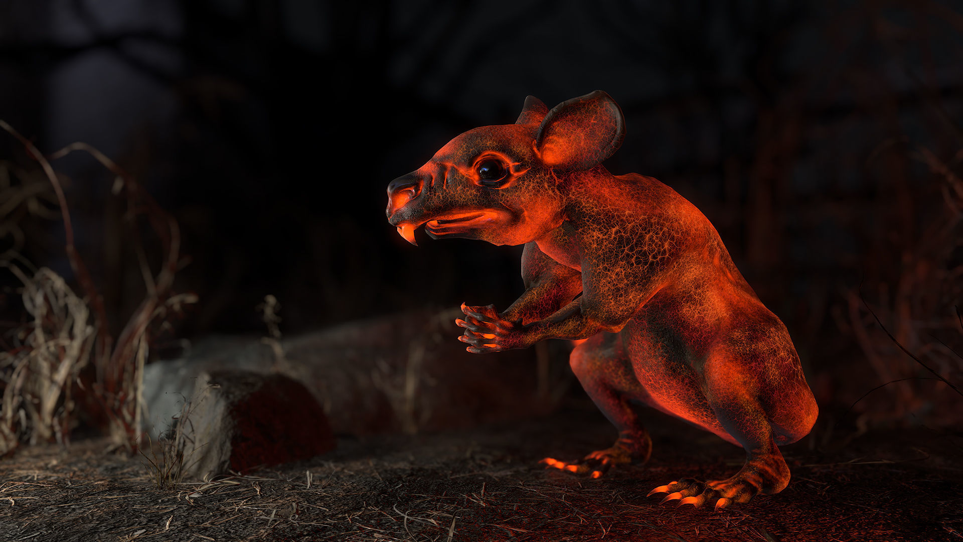 Fanged Mutant Rat Low-poly 3D model_25