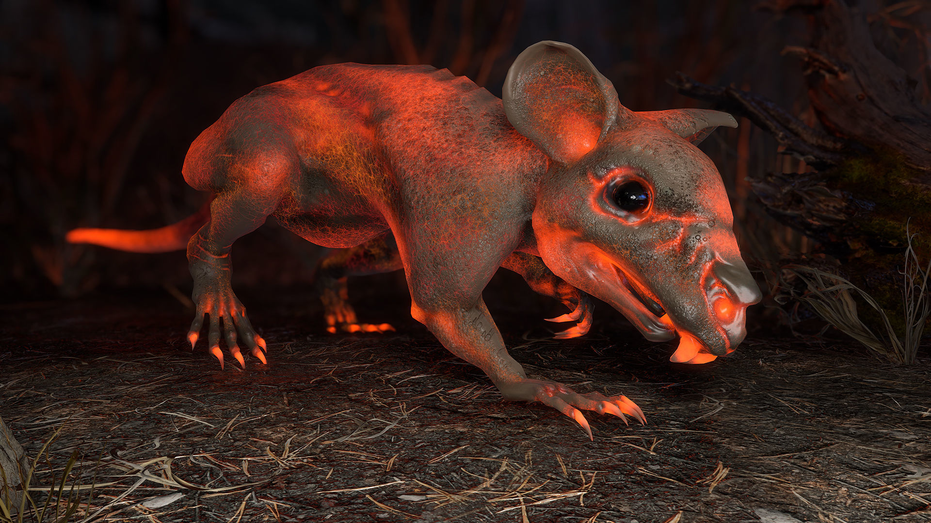 Fanged Mutant Rat Low-poly 3D model_13