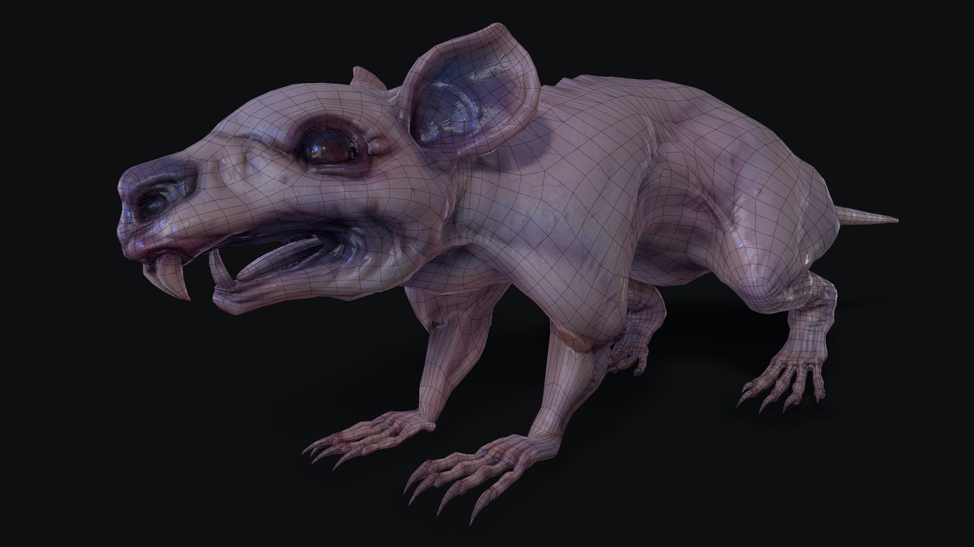 Fanged Mutant Rat Low-poly 3D model_27