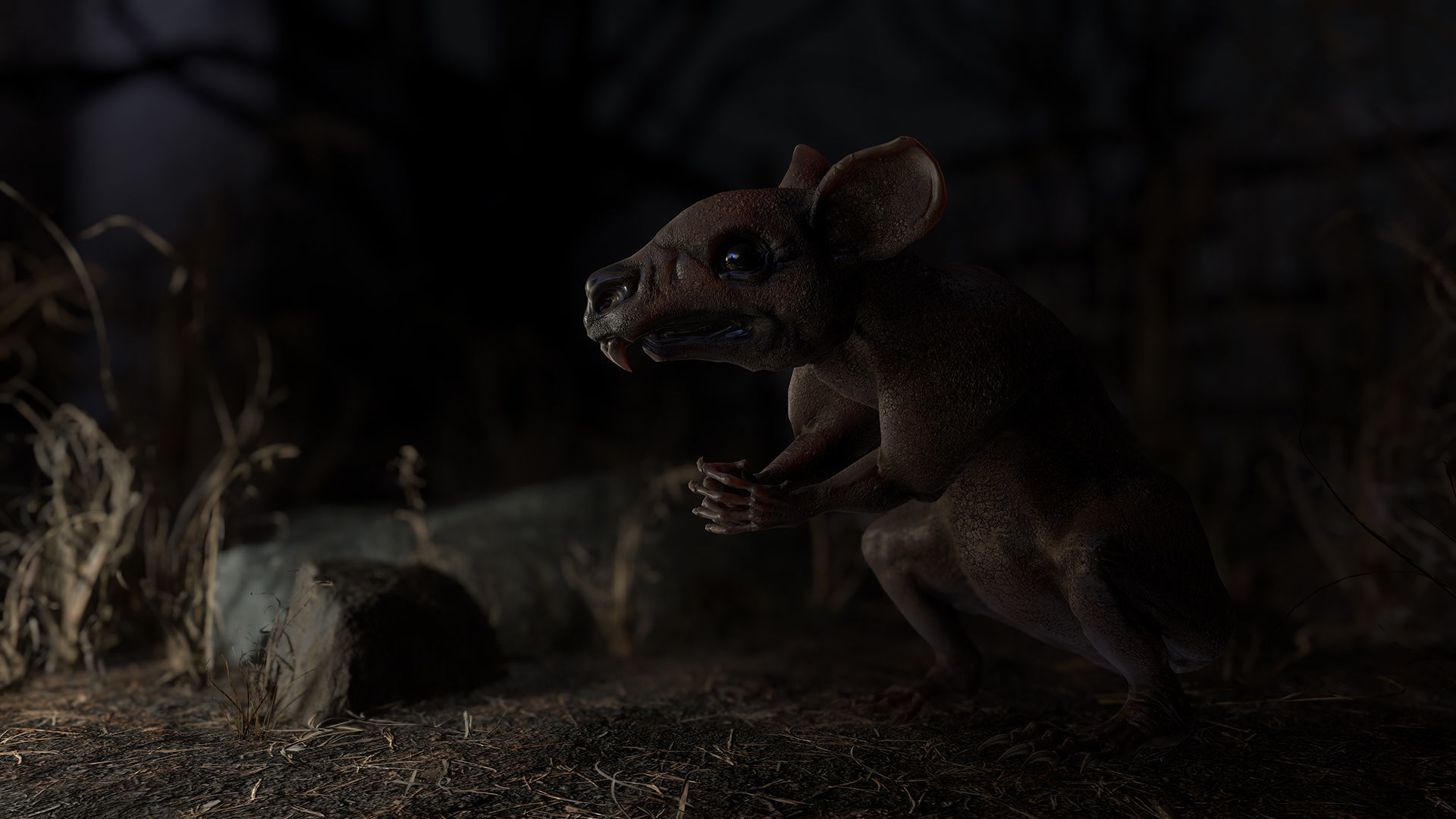 Fanged Mutant Rat Low-poly 3D model_23