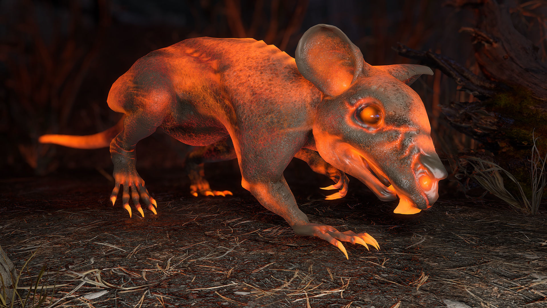 Fanged Mutant Rat Low-poly 3D model_14