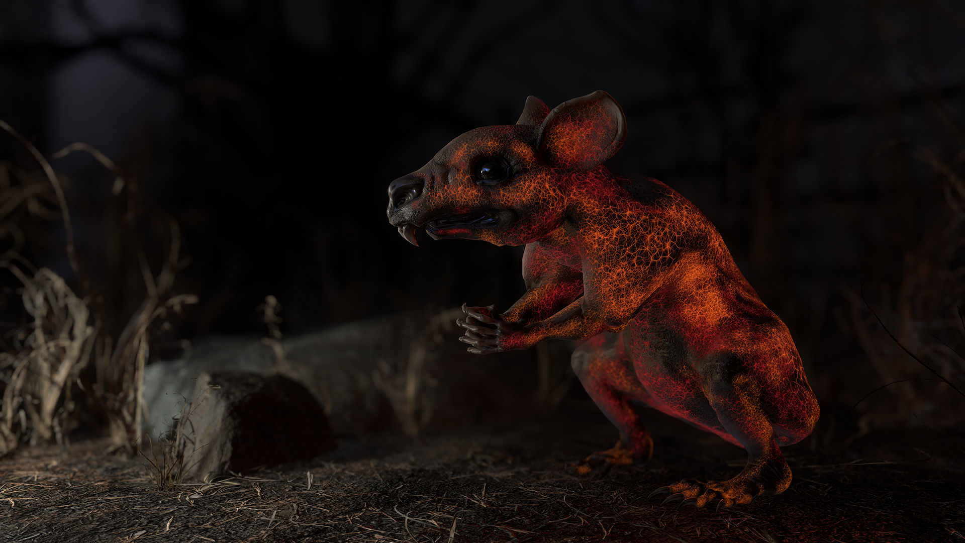 Fanged Mutant Rat Low-poly 3D model_24