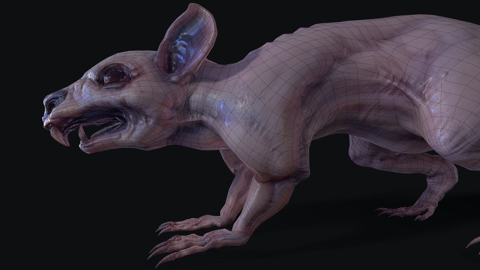 Fanged Mutant Rat Low-poly 3D model_29