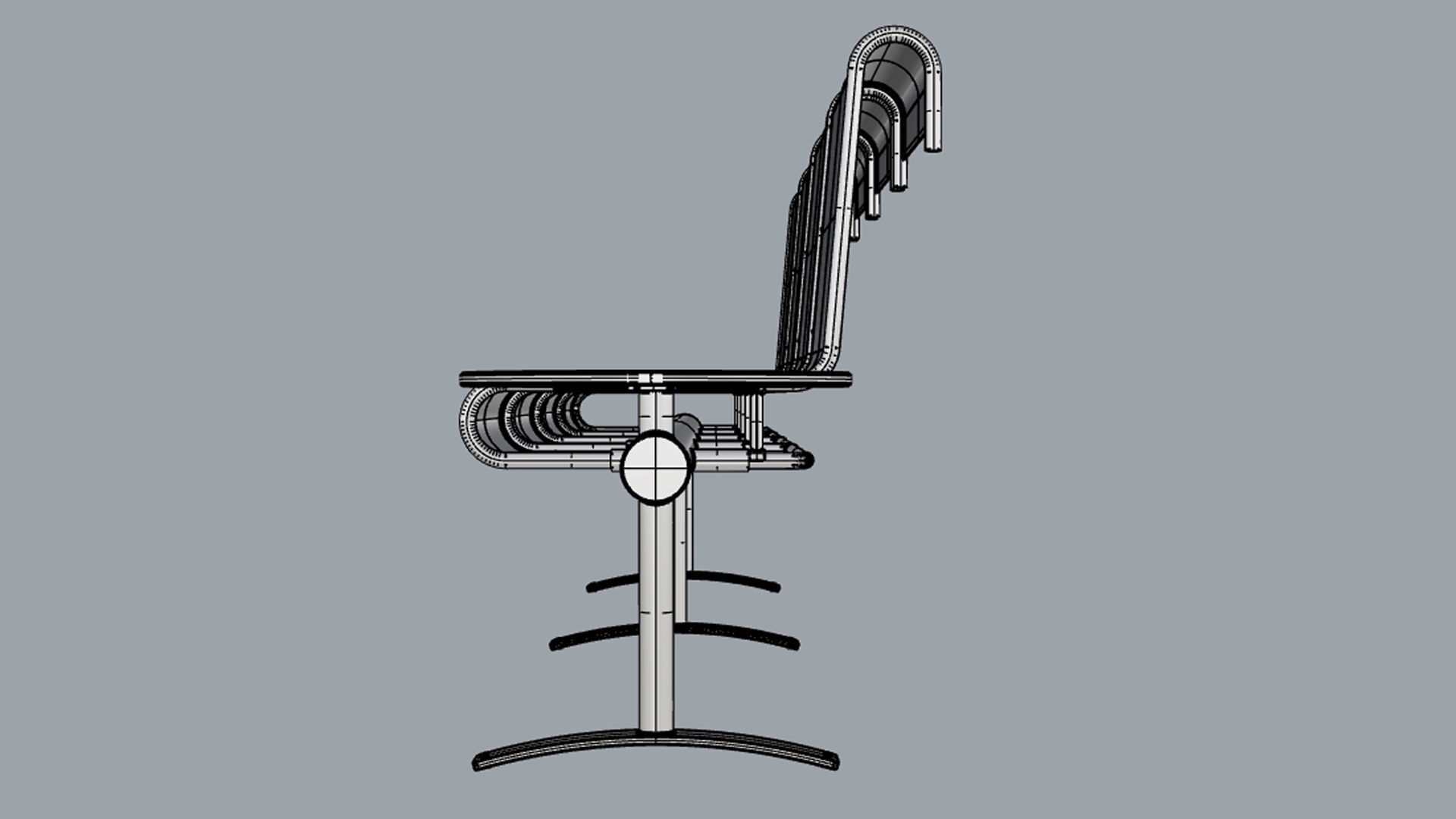 Waiting Room Chair 4 Seats with 1 side tables 3D model_18