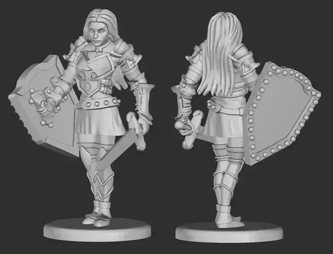 Human Female Fighter or Paladin Miniature
