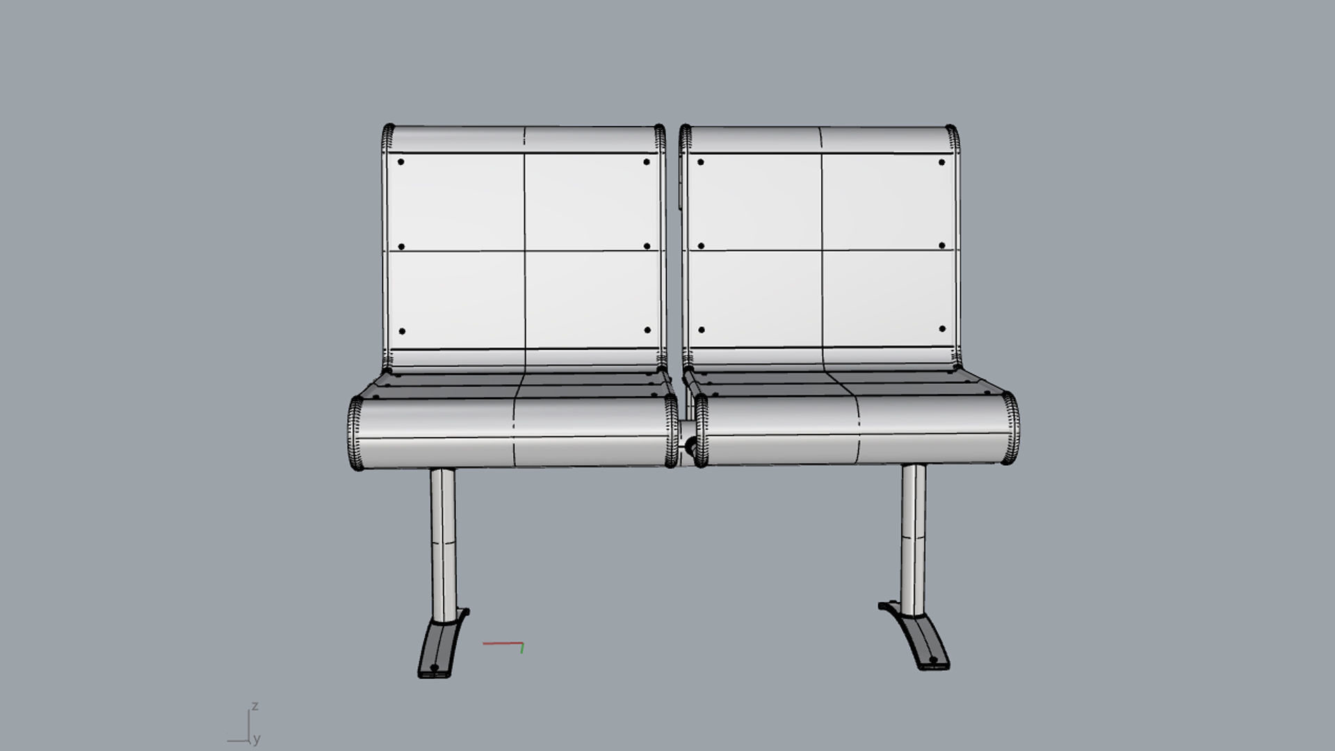 Waiting Room Chair 2 Seats 3D model_21