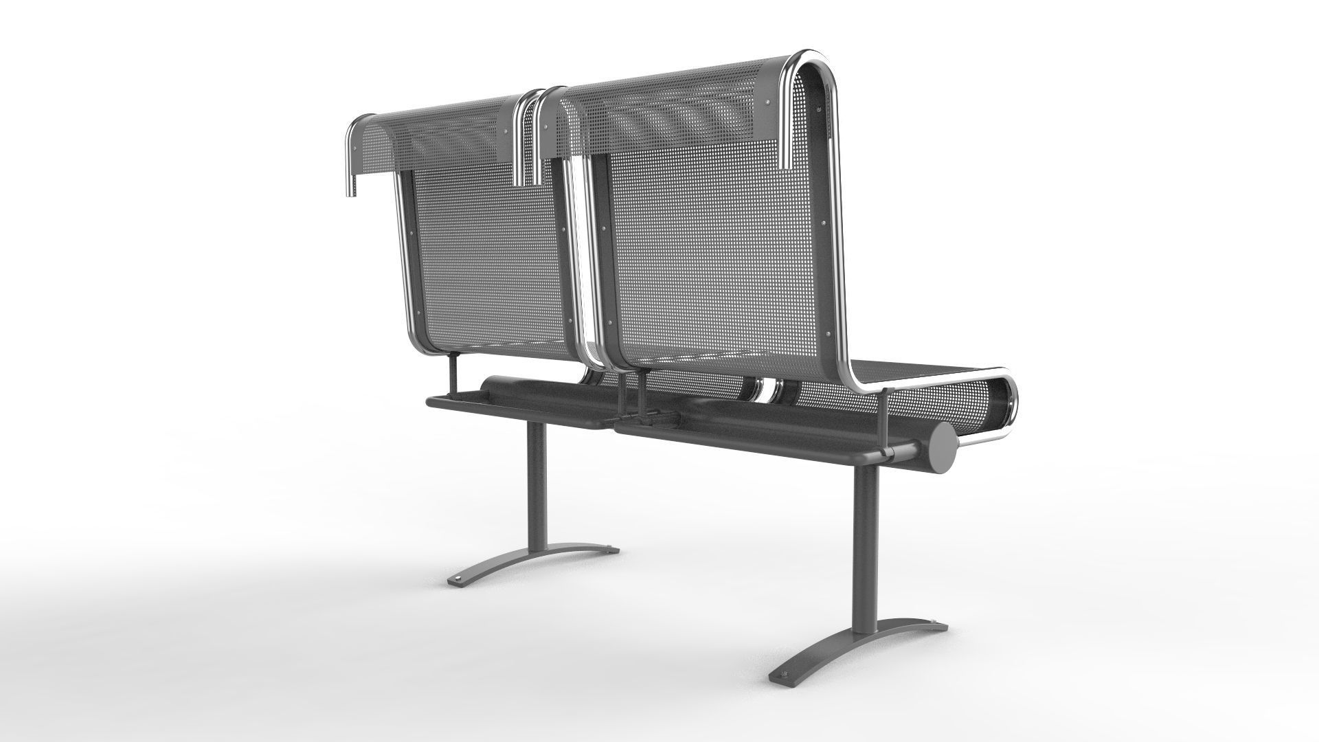 Waiting Room Chair 2 Seats 3D model_6