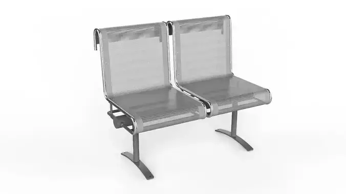 Waiting Room Chair 2 Seats 3D model