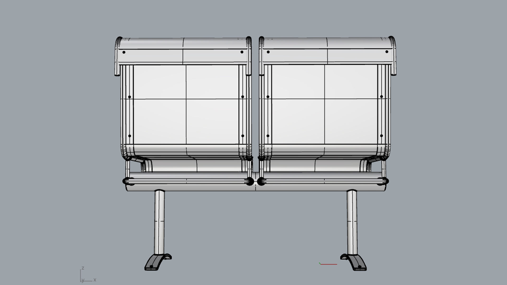 Waiting Room Chair 2 Seats 3D model_19