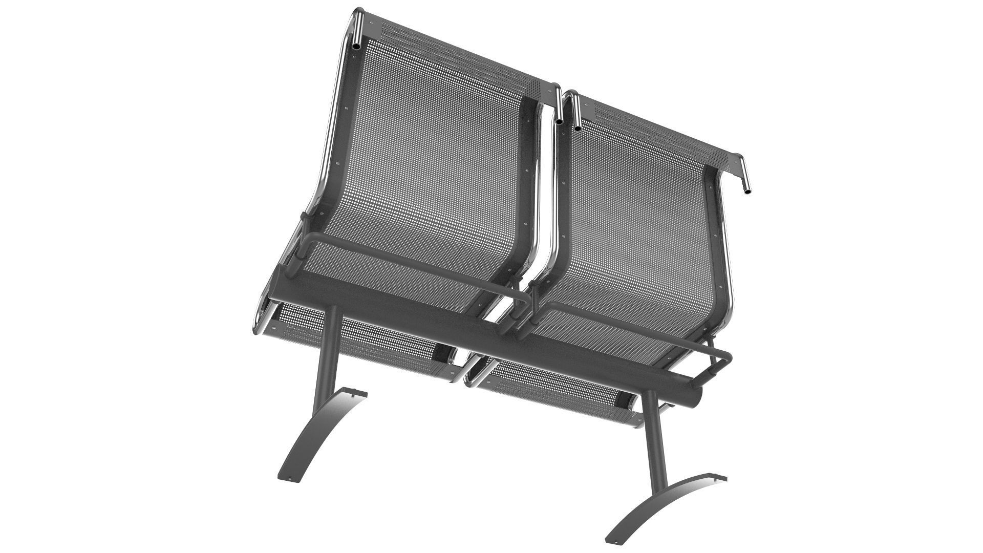 Waiting Room Chair 2 Seats 3D model_10