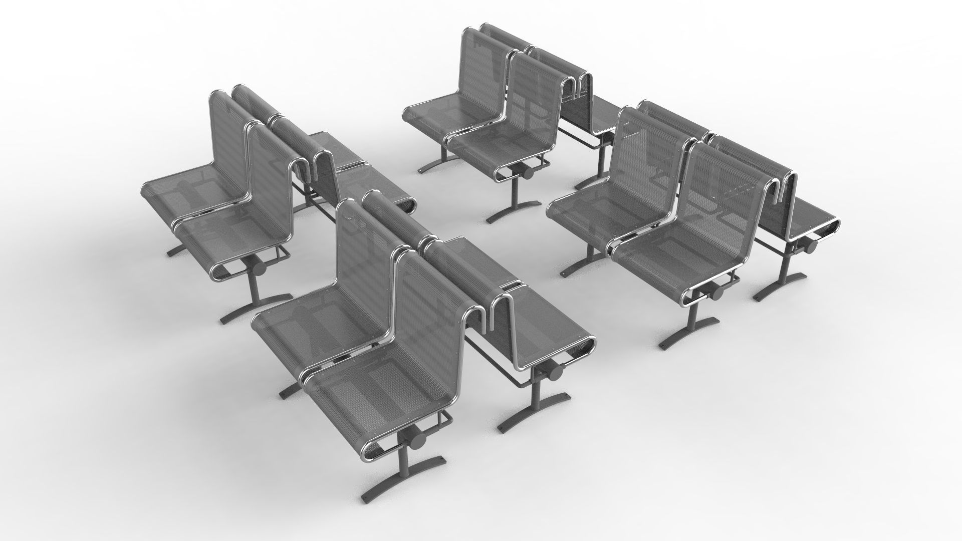 Waiting Room Chair 2 Seats 3D model_17