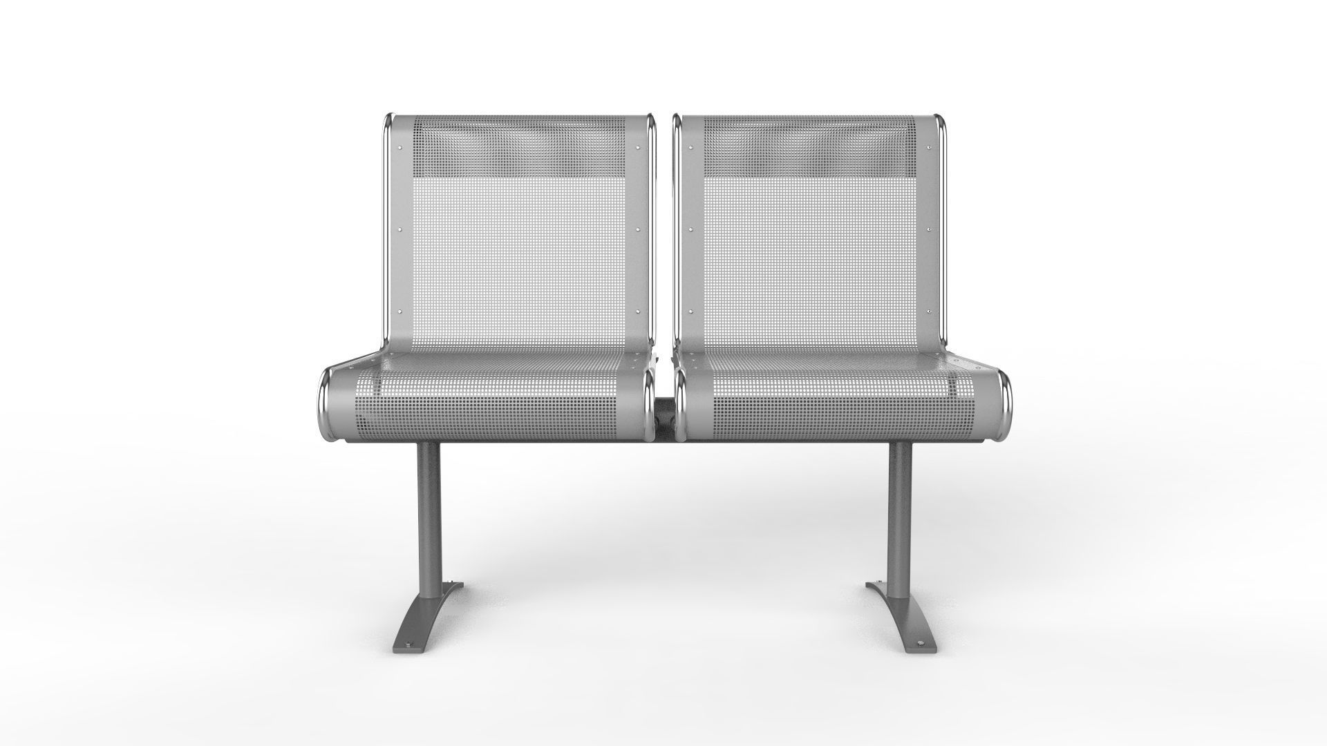 Waiting Room Chair 2 Seats 3D model_1