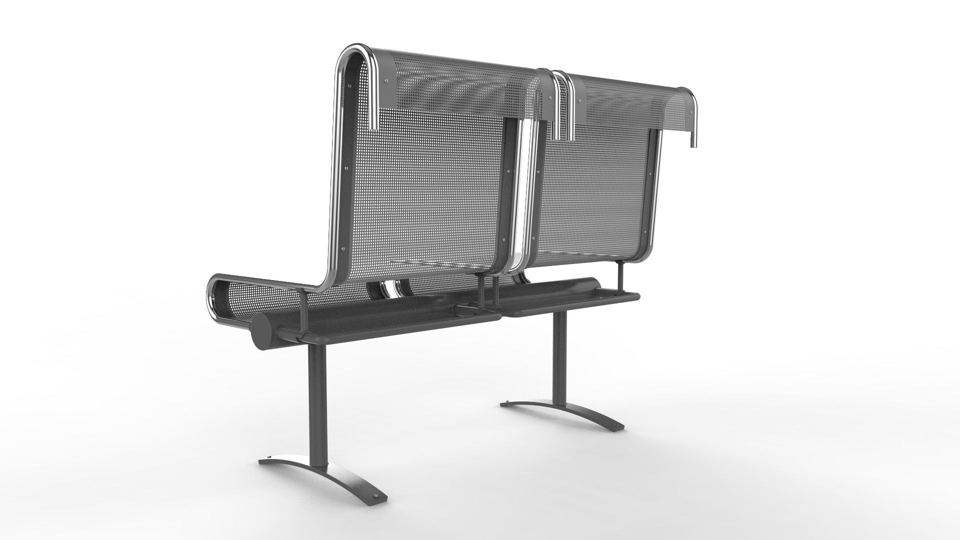 Waiting Room Chair 2 Seats 3D model_4