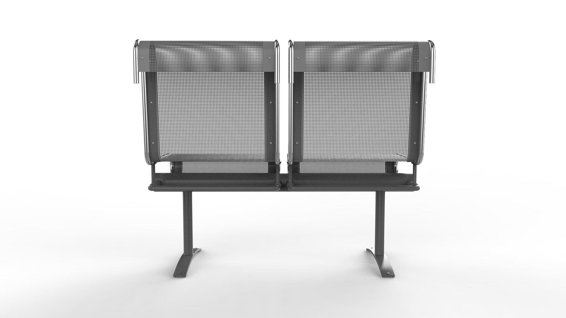 Waiting Room Chair 2 Seats 3D model_5