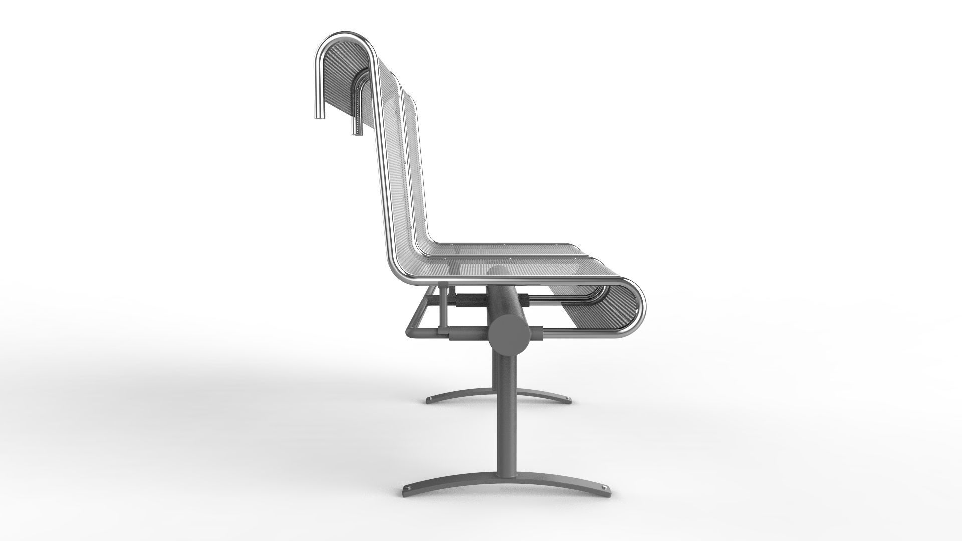 Waiting Room Chair 2 Seats 3D model_7