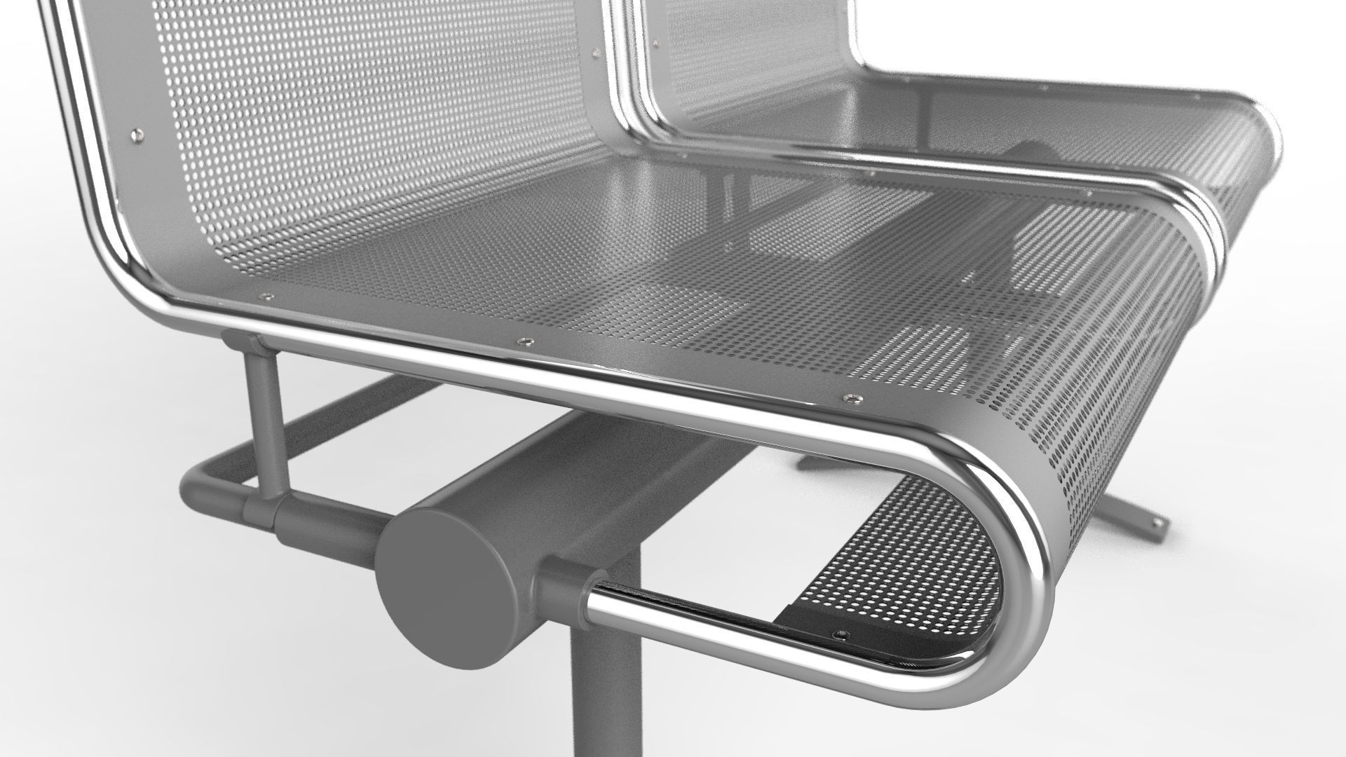 Waiting Room Chair 2 Seats 3D model_13