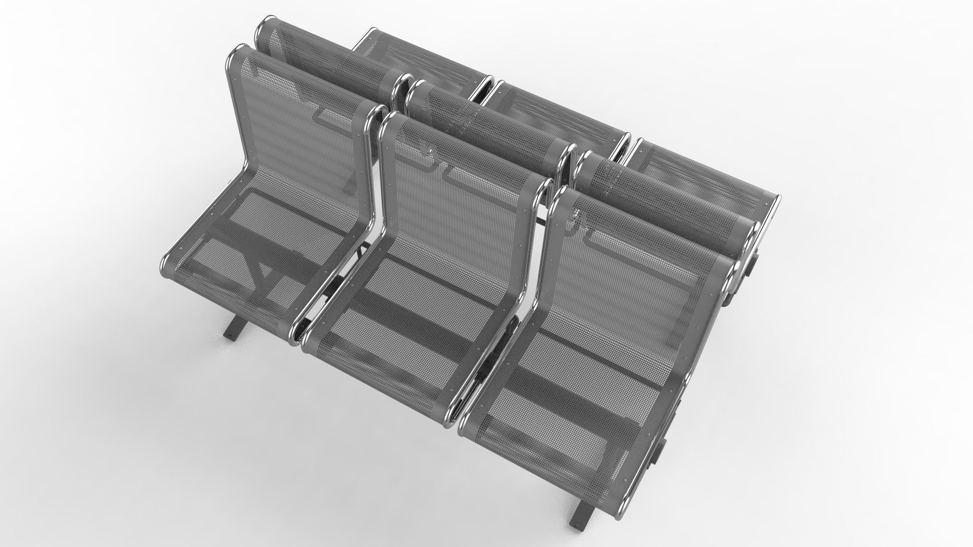 Waiting Room Chair 3 Seats 3D model_14