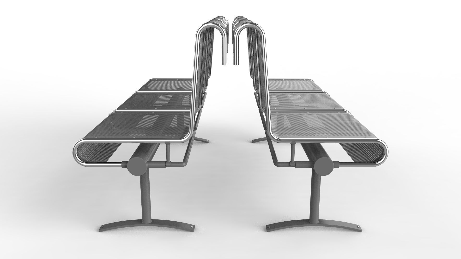 Waiting Room Chair 3 Seats 3D model_13