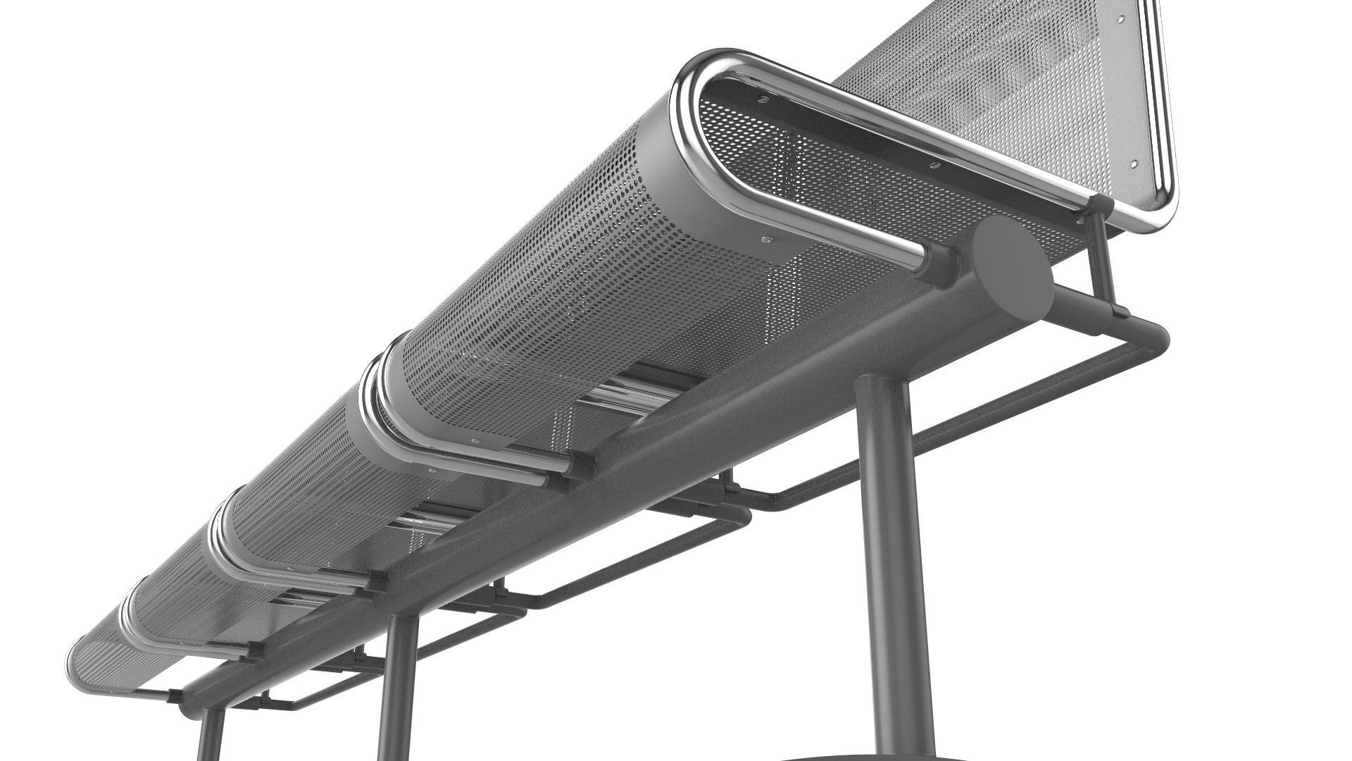 Waiting Room Chair 4 Seats 3D model_10