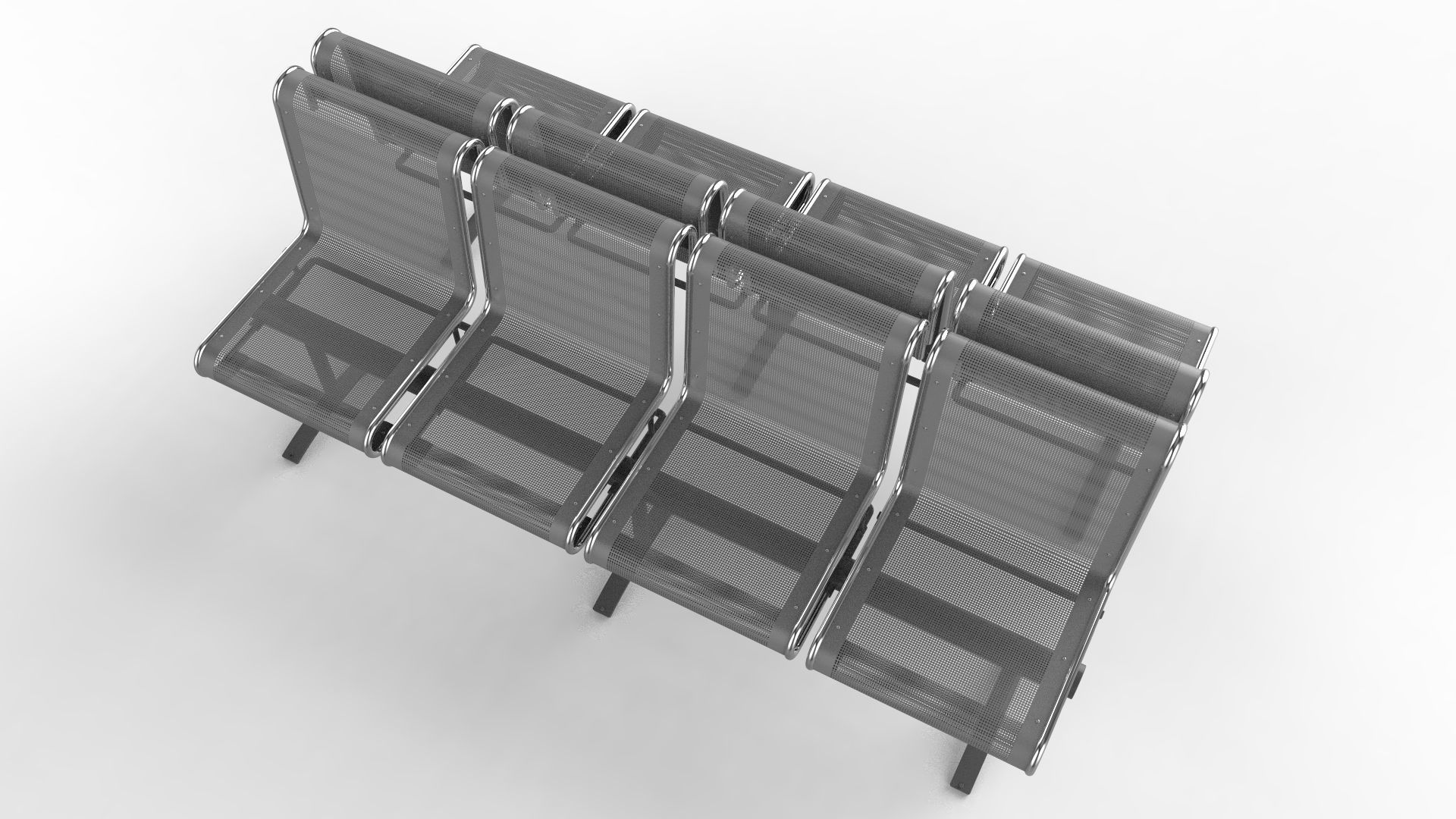 Waiting Room Chair 4 Seats 3D model_16