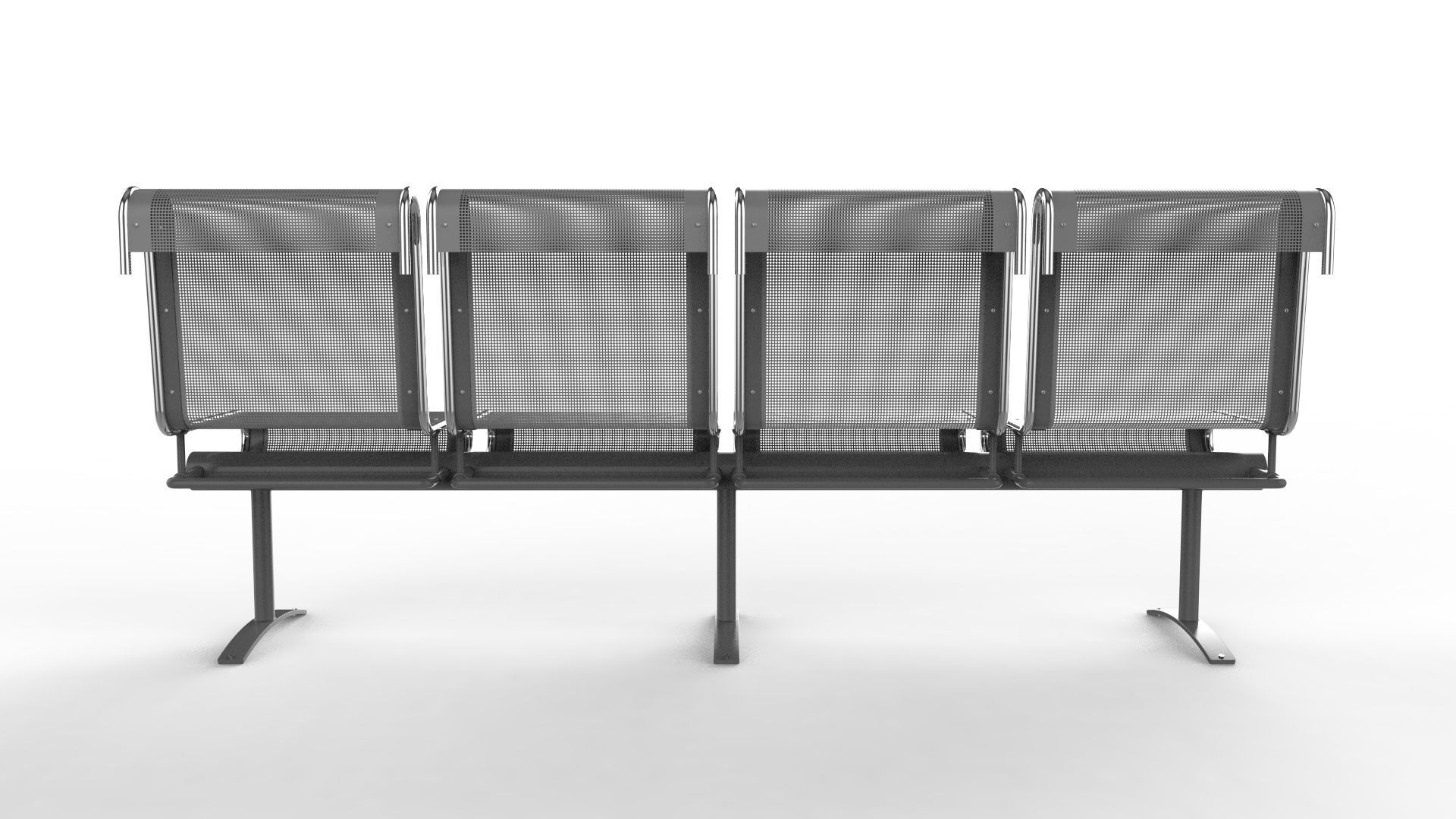 Waiting Room Chair 4 Seats 3D model_5