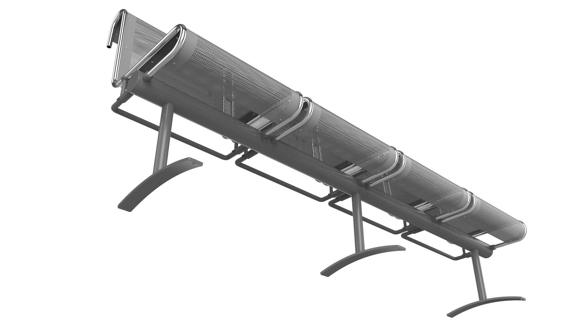 Waiting Room Chair 4 Seats 3D model_14