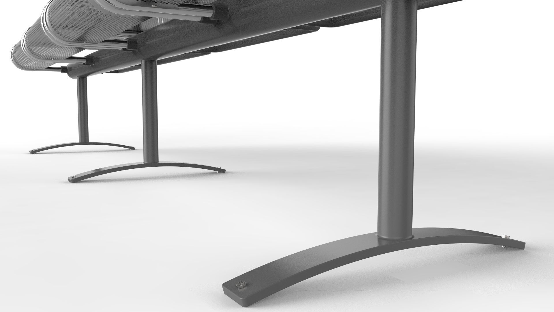 Waiting Room Chair 4 Seats 3D model_11