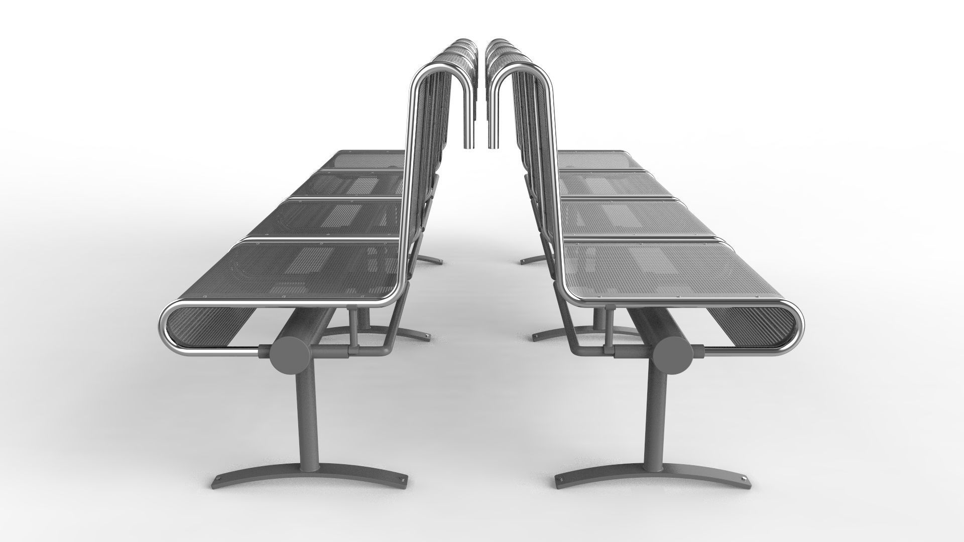 Waiting Room Chair 4 Seats 3D model_17