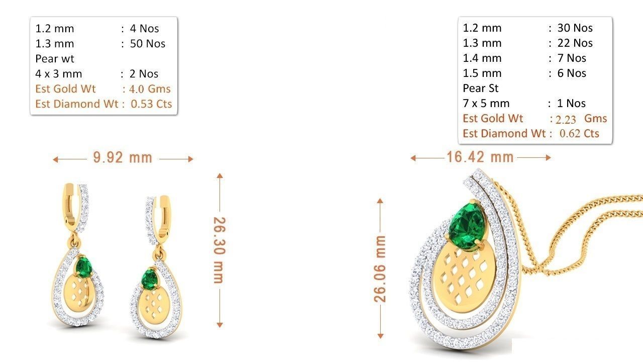 100 pendant earrings set 3dm stl render detail 3D print model 3D print model_55