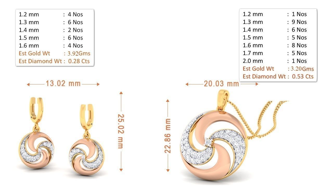 100 pendant earrings set 3dm stl render detail 3D print model 3D print model_35