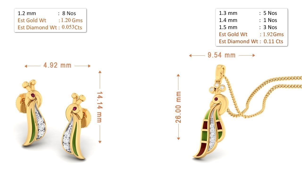 100 pendant earrings set 3dm stl render detail 3D print model 3D print model_7