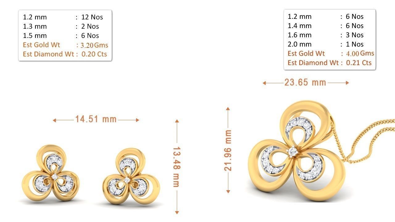 100 pendant earrings set 3dm stl render detail 3D print model 3D print model_42