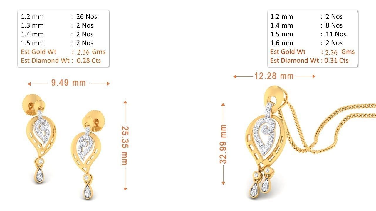 100 pendant earrings set 3dm stl render detail 3D print model 3D print model_48