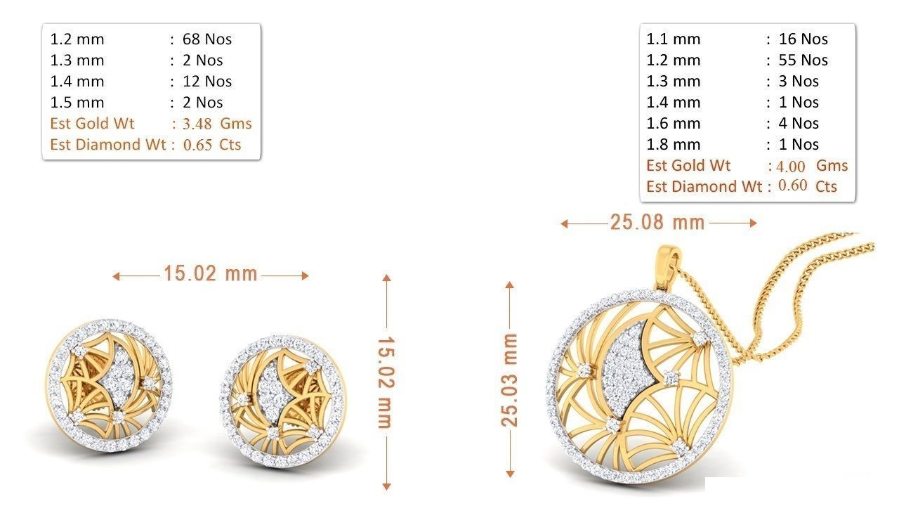 100 pendant earrings set 3dm stl render detail 3D print model 3D print model_52
